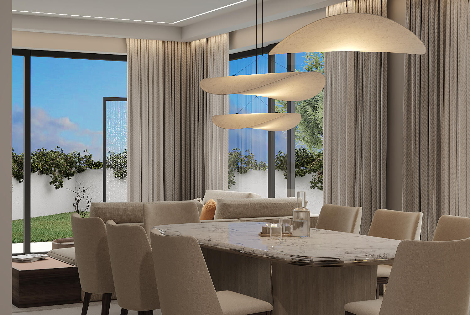 Overview Living Area and Dining Area